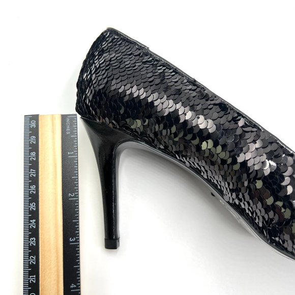 Chinese Laundry Size 6.5 Black Sequin Point Toe Stiletto Heel Dress Pumps Shoes - Picture 15 of 16